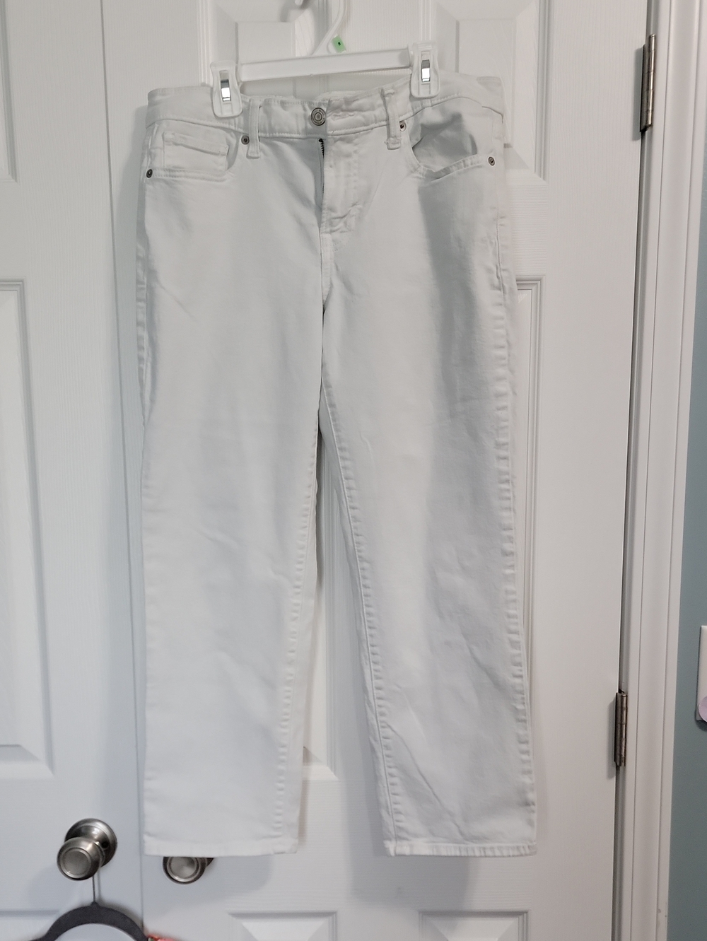 Lucky Brand White Cropped Straight Jeans 8